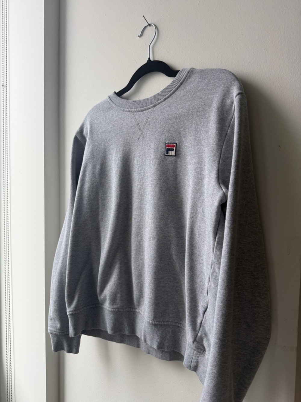 Fila Light Gray Men’s Crewneck Sweatshirt with Small Logo